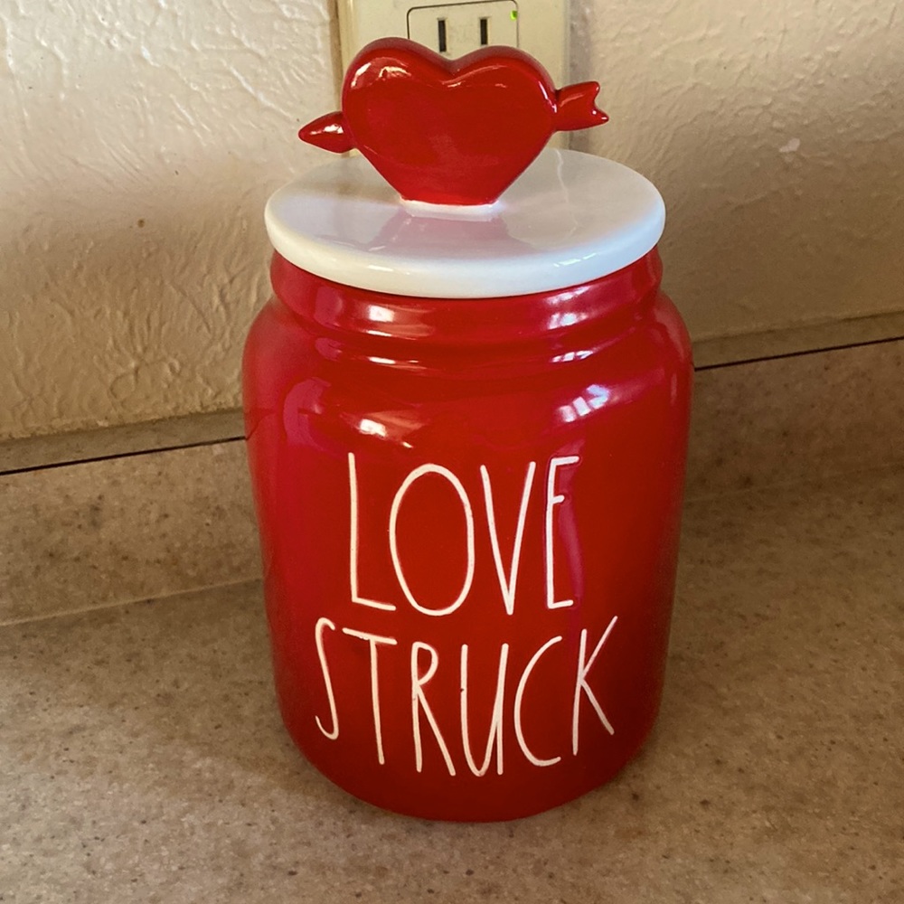 New! Rae Dunn Love Struck canister